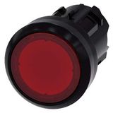 Illuminated pushbutton, 22 mm, round, plastic, red, pushbutton, flat, latching, 3SU1001-0AA20-0AA0-Z Y15