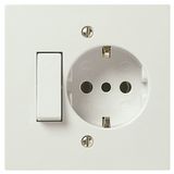 1P 10AX 2-way switch+P30 outlet white