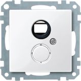 Central plate for BNC/TNC socket, polar white glossy, system M