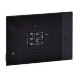 Ux One 230V touch screen thermostat for hotel room heating and air conditioning management recessed version - black