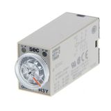 Timer, plug-in, 14-pin, on-delay, 4PDT, 100-120 VAC Supply voltage, 5 H3Y 6144C