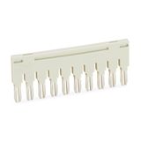 Push-in type jumper bar;insulated;10-way;light gray