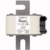 Fuse-link, high speed, 1100 A, AC 690 V, DIN 3, 76 x 92 x 109 mm, aR, DIN, IEC, single indicator