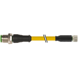 M12 male 0° / M8 female 0° A-cod. PUR 3x0.25 ye +robot+drag ch. 3m