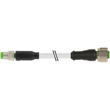 M8 male 0° / M12 female 0° A-cod. PVC 4x0.25 gy UL/CSA 2m