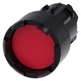 Pushbutton, 22 mm, round, plastic, red, Front ring, raised, castellated 3SU1000-0DB20-0AA0-Z Y15