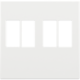 Finishing set for double speaker connection, white coated