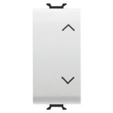 THREE-WAY SWITCH 1P 250V ac - 10AX - NEUTRAL BUTTON - SYMBOL UP-DOWN - 1 MODULE - SATIN WHITE - CHORUSMART