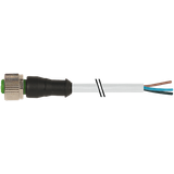 M12 female 0° A-cod. with cable PUR 5x0.34 gy UL/CSA+drag ch. 5m