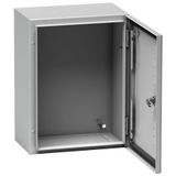 Spacial S3D plain door w/o mount.plate. H700xW500xD250.IP66 IK10 RAL7035.