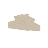 End plate (terminals), 112.64 mm x 2.1 mm, dark beige