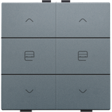 Double push button for Niko Home Control, blue grey coated