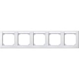 M-SMART frame, 5-fold with label holder, horizontal installation, polar white