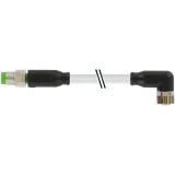 M8 male 0° / M8 female 90° A-cod. PVC 4x0.25 gy UL/CSA 0.3m