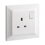 Belanko S 1 gang BS switched socket outlet - 13A - White