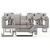 3-conductor through terminal block 4 mm² with test port orange