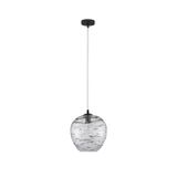 Matt Black Metal  & Light Grey Glass  LED E27 1x12 Watt 230 Volt  IP20 Bulb Excluded  D: 25 H  1: 28.5 H  2: 120 cm Adjustable Height