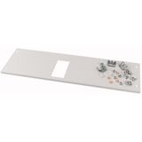 Front cover, +mounting kit, for NZM1, horizontal, 4p, HxW=150x425mm, grey