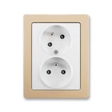 5513J-C02357 B1C3 Double socket outlet with earthing pins, shuttered, with turned upper cavity