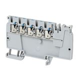 Allen-Bradley 1492-P10PD3E-5B 1492-P Push-in Terminal Blocks, 2.5 mm² (AWG 28 - AWG 12), 20 A, Control Power Distribution Block, End Block, 5 Points Blue