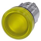 Indicator lights, 22 mm, round, metal, shiny, yellow, lens, smooth, with  3SU1051-6AA30-0AA0-Z Y13