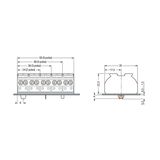 862-1503/999-950 4-conductor chassis-mount terminal strip; suitable for Ex e II applications; without ground contact