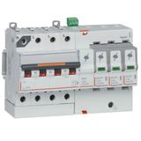 Surge protector with integrated short circuit protection typeT2 Imax 20kA - 3P+N 320V~ - 8 modules