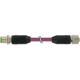 M12 male 0°/M12 fem. 0° B-cod. PUR 1x2xAWG24 shielded vt+drag-ch 4.4m