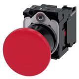 Mushroom pushbutton, 22 mm, round, plastic, red, 40mm, latching, pull-to-unlatch  3SU1100-1BA20-1CA0-Z Y12