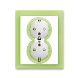 5512M-C03459 42 Double socket outlet with earthing contacts, shuttered