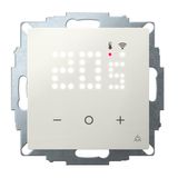 Smart Home capable flush-mounted thermostat as a room controller, RAL 9010 glossy 55x55, AC 230V, Triac, 5 actuators of 3 watts each can be switched