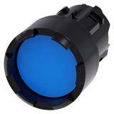 Pushbutton, 22 mm, round, plastic, blue, Front ring, raised, castellated...3SU1000-0DB50-0AA0-Z Y19