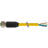 M12 female 0° A-cod. with cable PUR 8x0.25 ye UL/CSA+drag ch. 1.5m