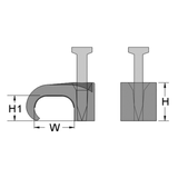 Nail clips for round cables 5 x 8 gray