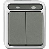 Roller shutter switch, 1-pole, light gray, AQUASTAR