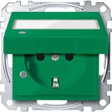 SCHUKO special circuits with hinged cover, indicator light and label, BRS, plug-in terminals, SV, green, system M