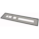 Front plate, steel, H=150mm, grey