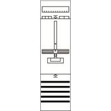 KA2201 Meter panel, Field width: 1, Rows: 0, 900 mm x 250 mm x 160 mm, IP2XC