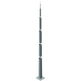 Telesc. lightning protection mast height 19.35m St/tZn w. flange plate