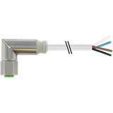 M12 Steel female 90° A-cod. with cable PVC 4x0.34 gy UL/CSA 10m