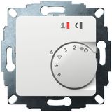 UP room controller, RAL9016 glossy 50x50, 5-30C, AC 230V, 16 A relay output 1 NO contact, PWM / 2 point control, switch, TA, LED displays