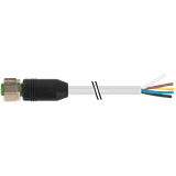 M12 female 0° A-cod. with cable PVC 8x0.25 gy UL/CSA 10m