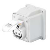 10° ANGLED SURFACE-MOUNTING SOCKET-OUTLET - IP44 - 2P 32A 20-25V and 40-50V d.c. - WHITE - 10H - SCREW WIRING