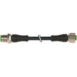 M12 male 0° / M12 female 0° A-cod. PUR 5x0.34 bk UL/CSA+drag ch. 25m