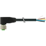 M12 female 90° A-cod. with cable PUR 5x0.34 bk UL/CSA+drag ch. 50m