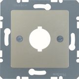 Central plate inst. opening Ø 18.8 mm, com-tech, stainl. steel matt, l