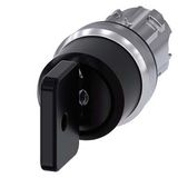 Key-operated switch O.M.R, 22 mm, round, metal, shiny, lock number 73034, black, with 2 keys, 3 switch positions  3SU1050-4HM01-0AA0-Z X90