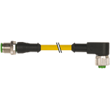 M12 male 0° / M12 female 90° A-cod. PVC 3x0.34 ye UL/CSA 0.6m