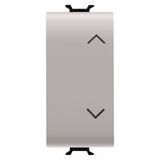 THREE-WAY SWITCH 2P - 250V ac - 10AX - NEUTRAL BUTTON - SYMBOL UP-DOWN - 1 MODULE - NATURAL SATIN BEIGE - CHORUSMART