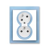 5513M-C02357 41 Double socket outlet with earthing pins, shuttered, with turned upper cavity